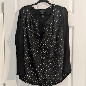 Lauren Ralph Lauren Black And White Blouse Top 3X